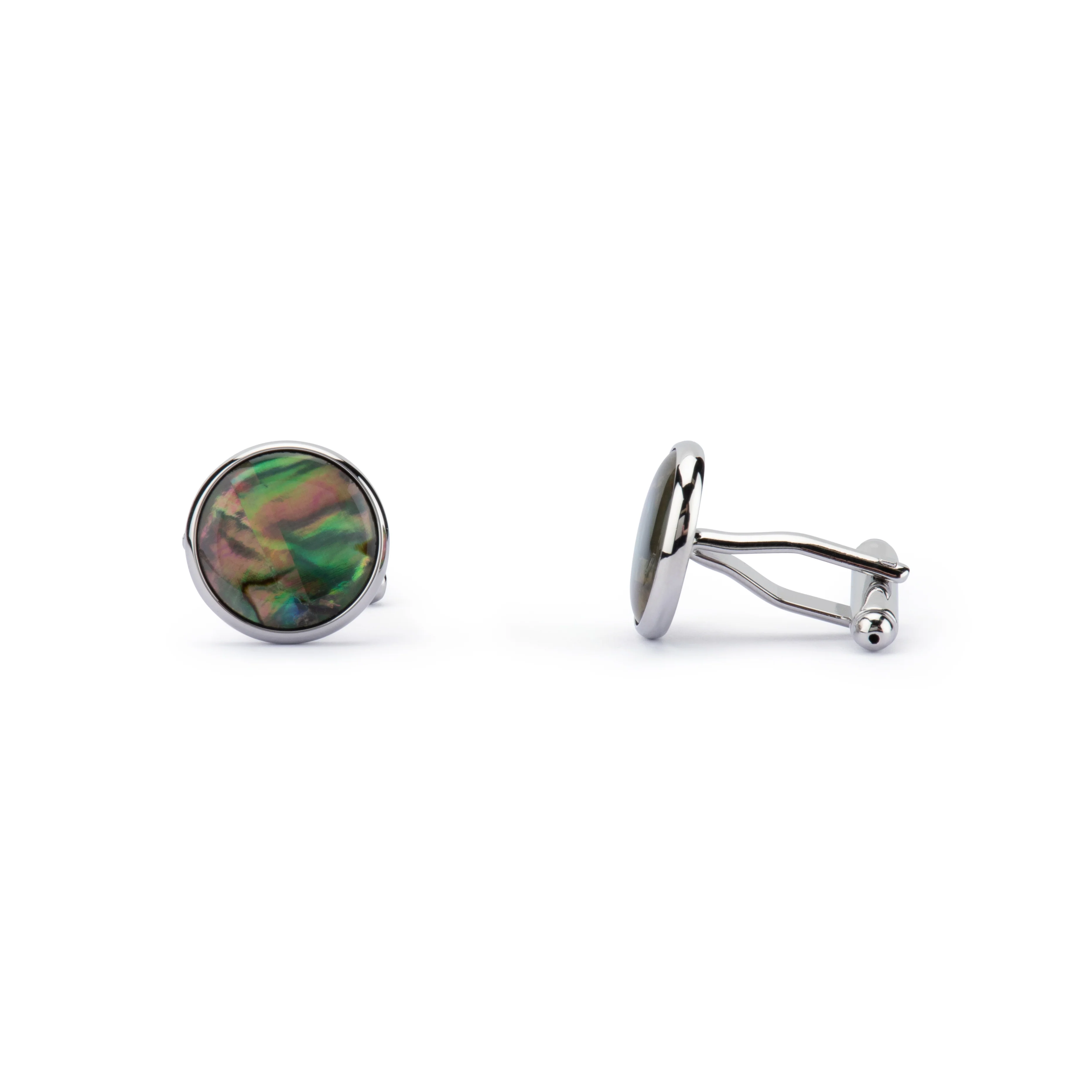 Abalone Shell Round Cufflinks - Image 4