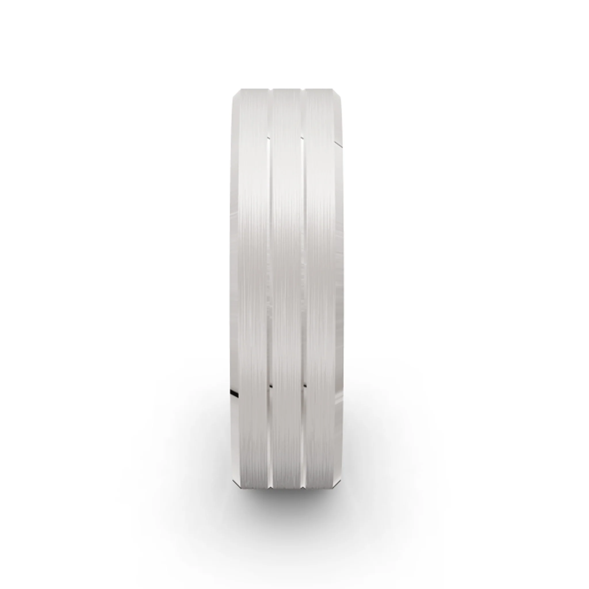 Men's Two Line White Gold Ring - Image 2