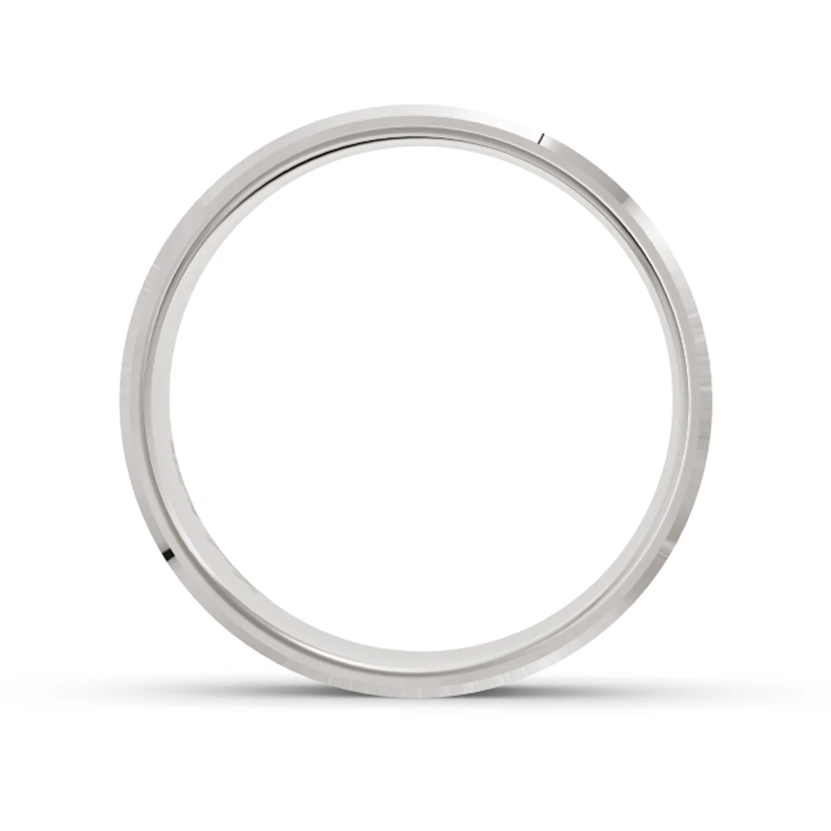 Men's Two Line White Gold Ring - Image 3