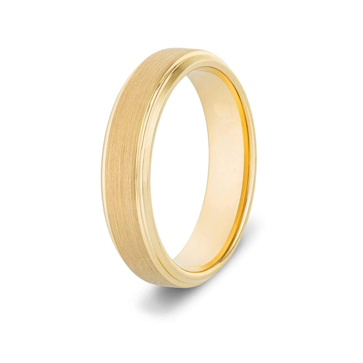 Brushed Gold Tungsten Ring Set - Image 5