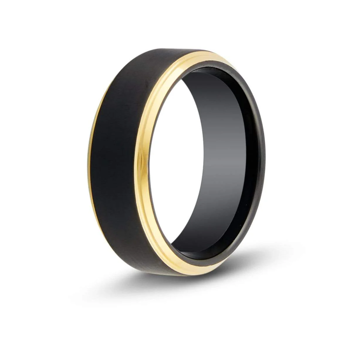 Gold Edge Black Tungsten Ring Set - Image 4
