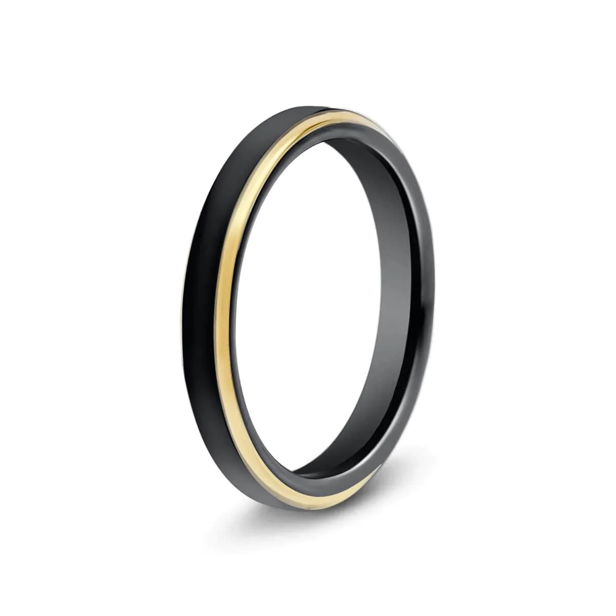 Gold Edge Black Tungsten Ring Set - Image 5