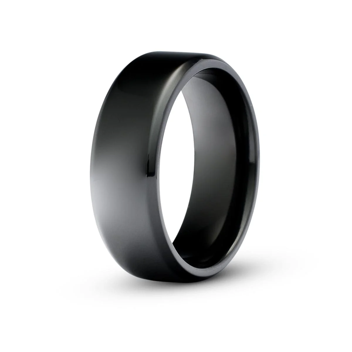 Men’s Beveled Edge Black Zirconium Ring - Image 3