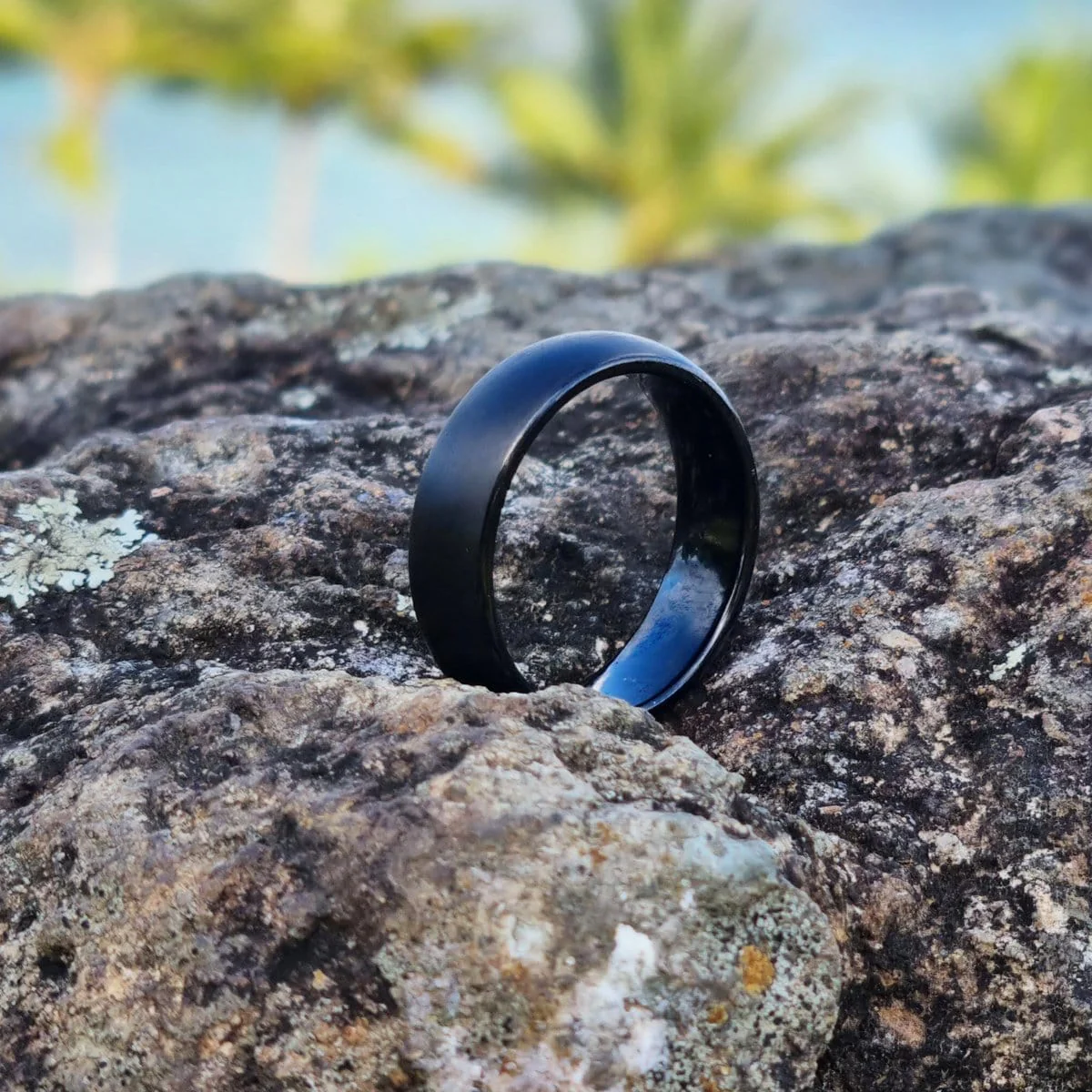 Men’s Brushed Black Dome Tungsten Ring - Image 2