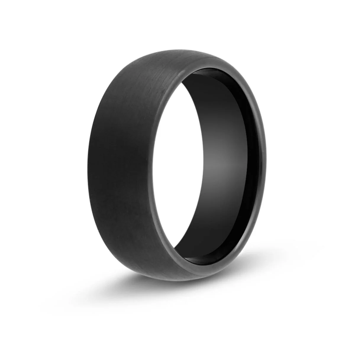 Men’s Brushed Black Dome Tungsten Ring - Image 3