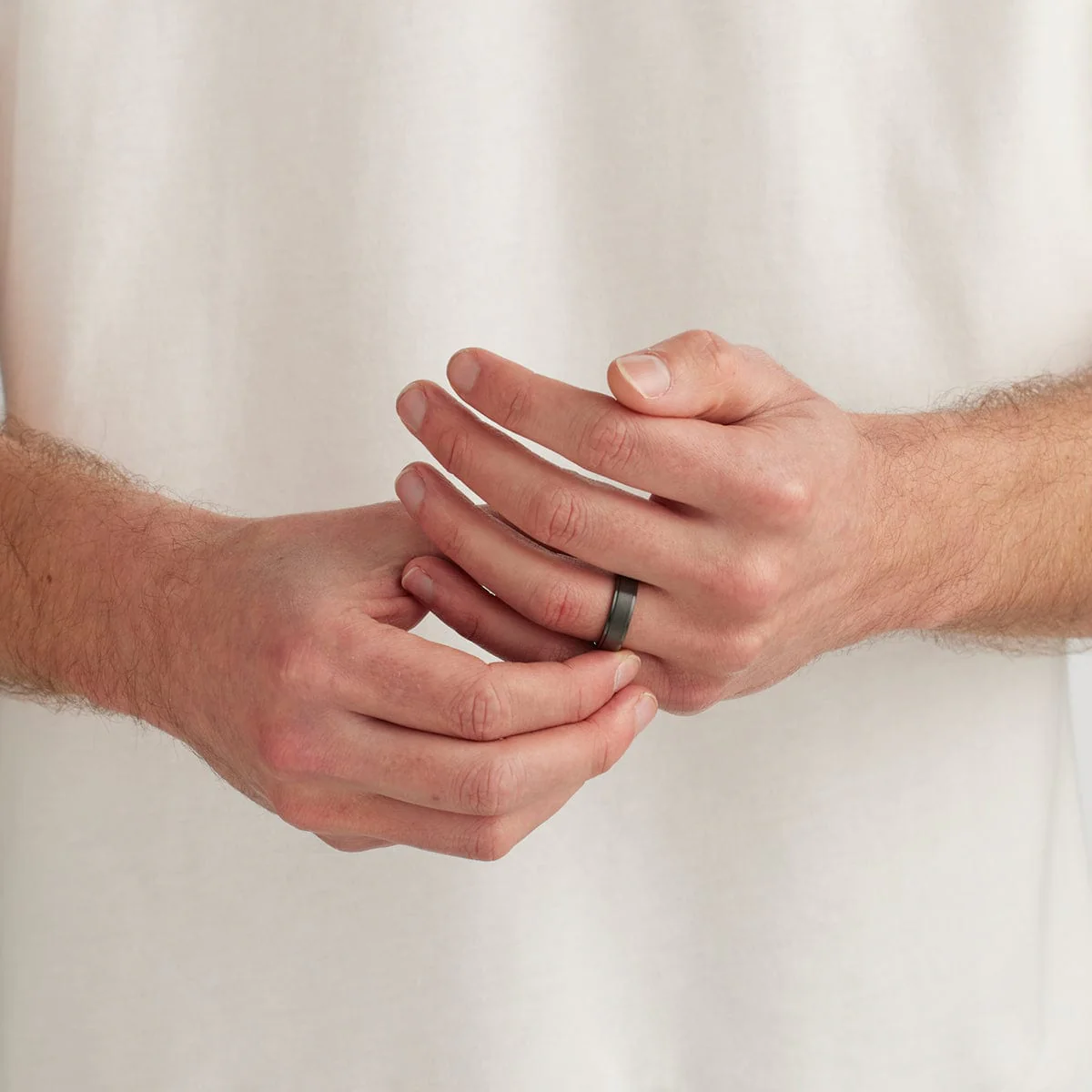 Men’s Brushed Black Zirconium Ring - Image 3