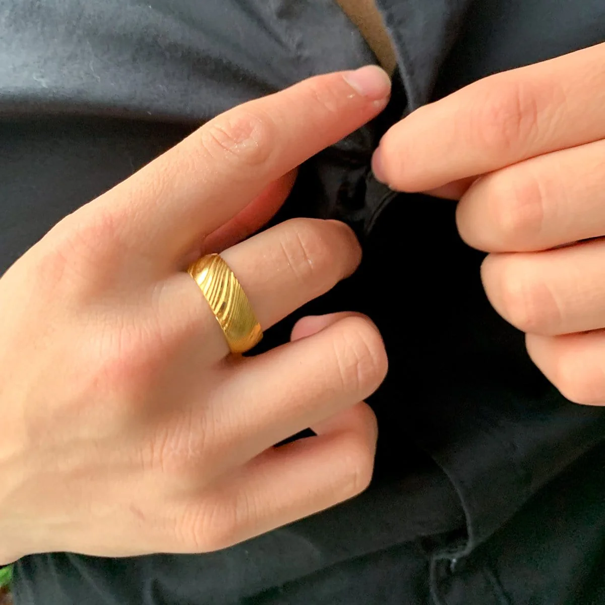 Men’s Gold Damascus Ring - Image 5