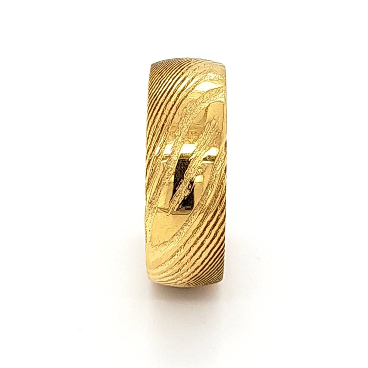 Men’s Gold Damascus Ring - Image 6
