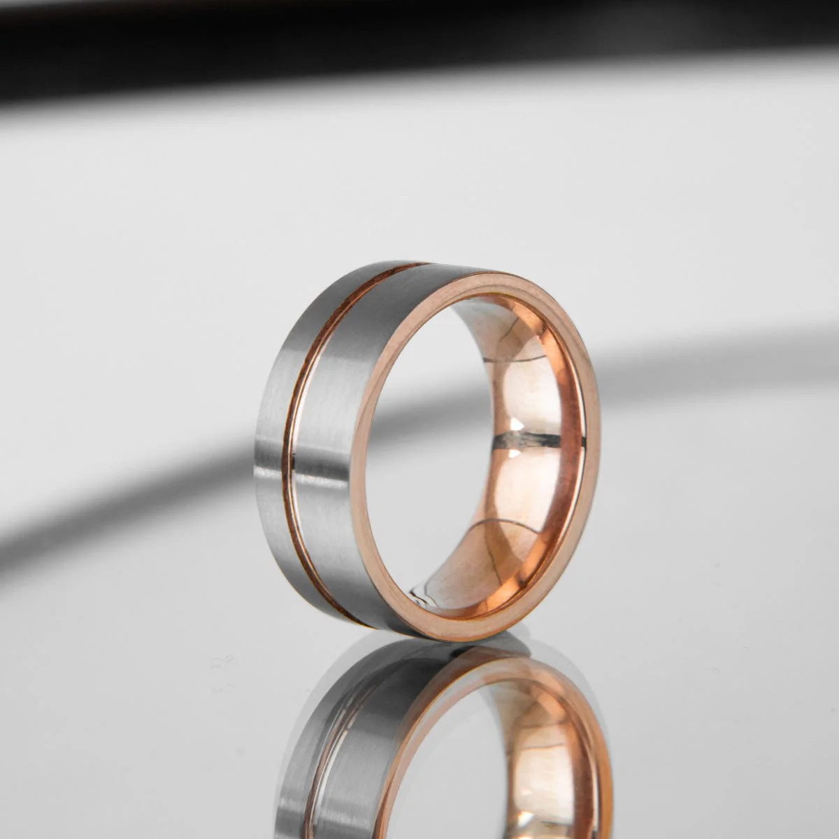 Men’s Rose Gold Accent Tantalum Ring - Image 5