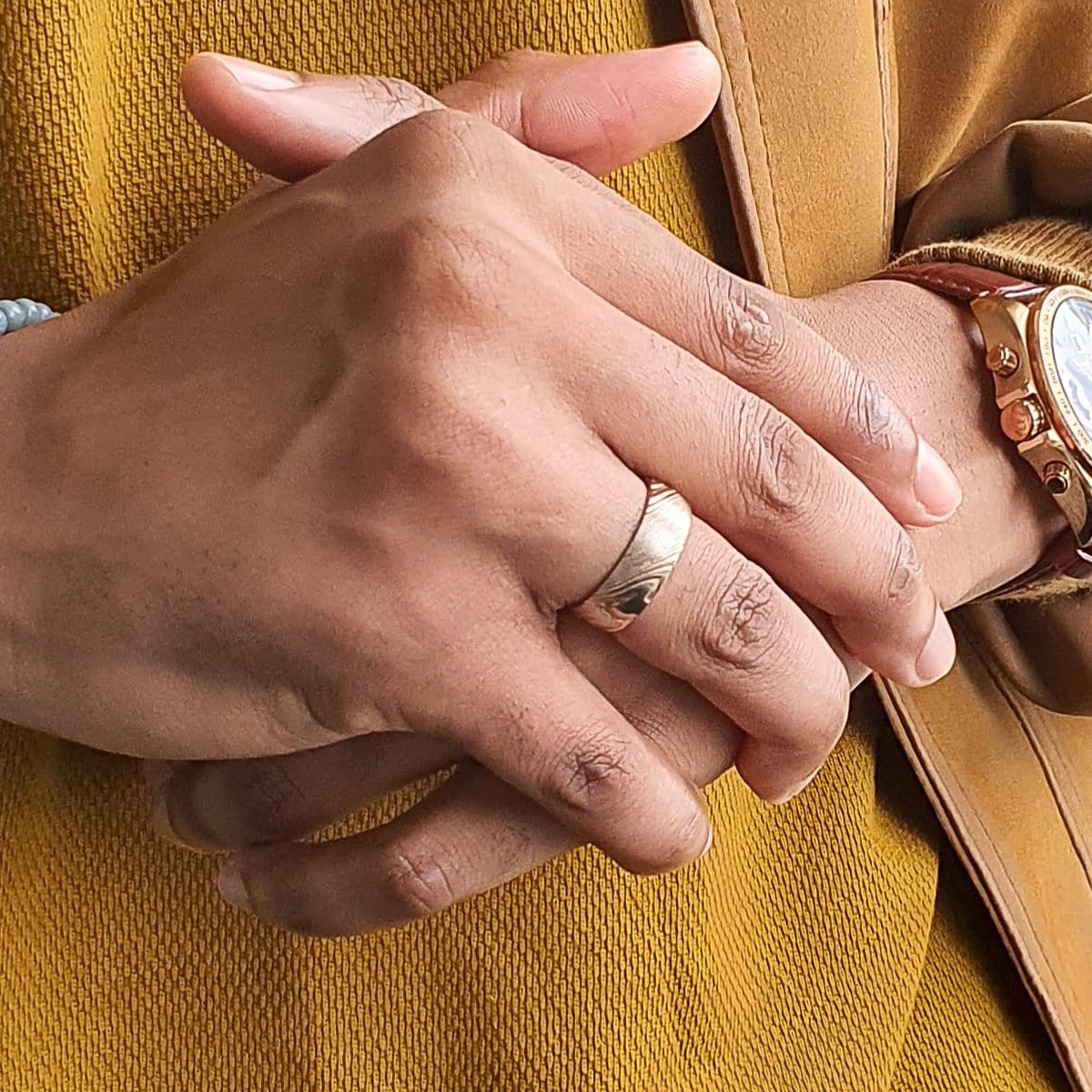 Men’s Rose Gold Damascus Ring - Image 4