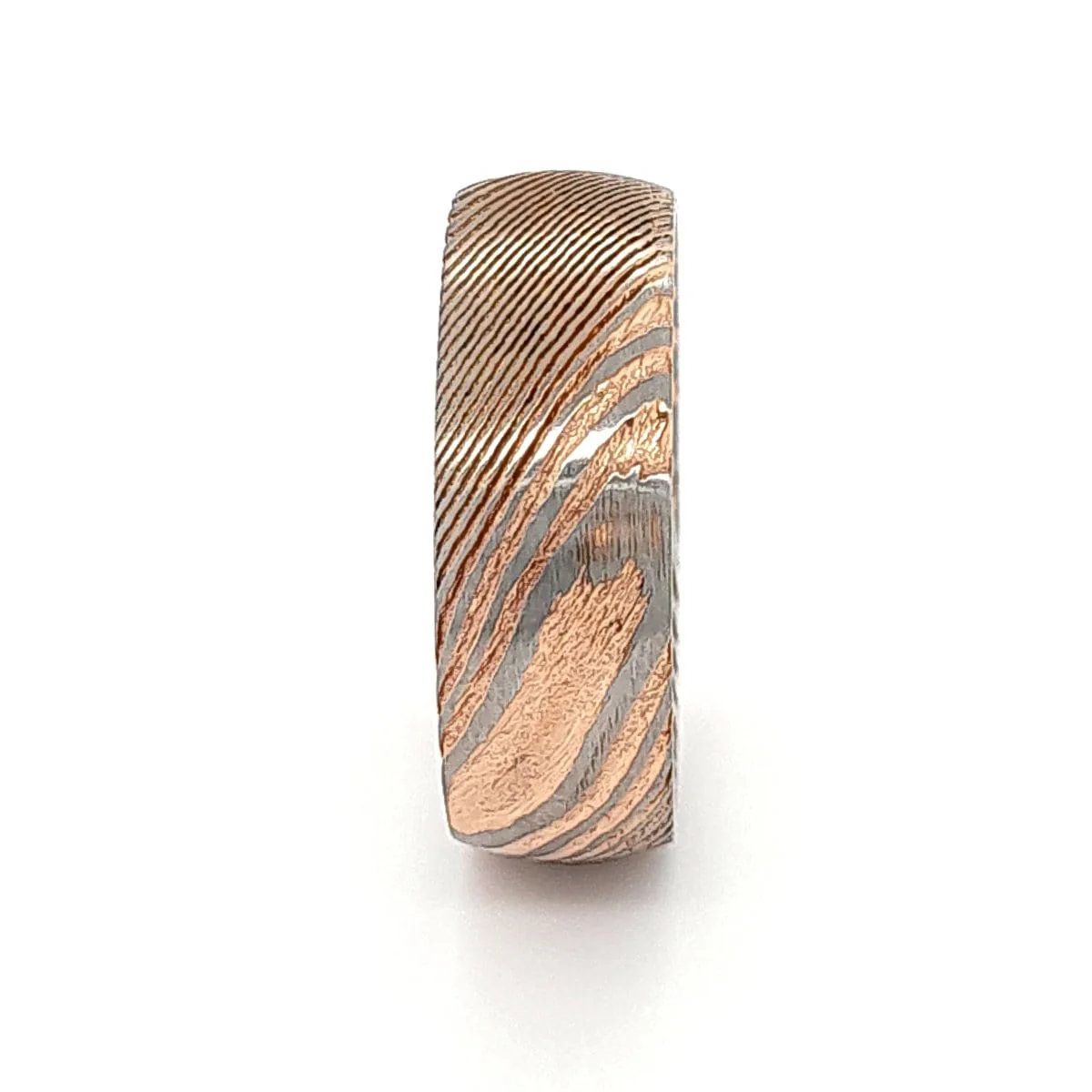 Men’s Rose Gold Damascus Ring - Image 6