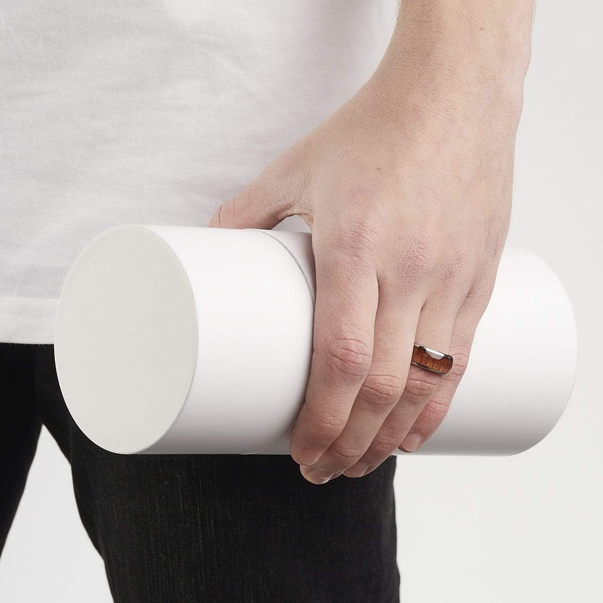 Men’s Silver Polished Wood Ring - Image 3