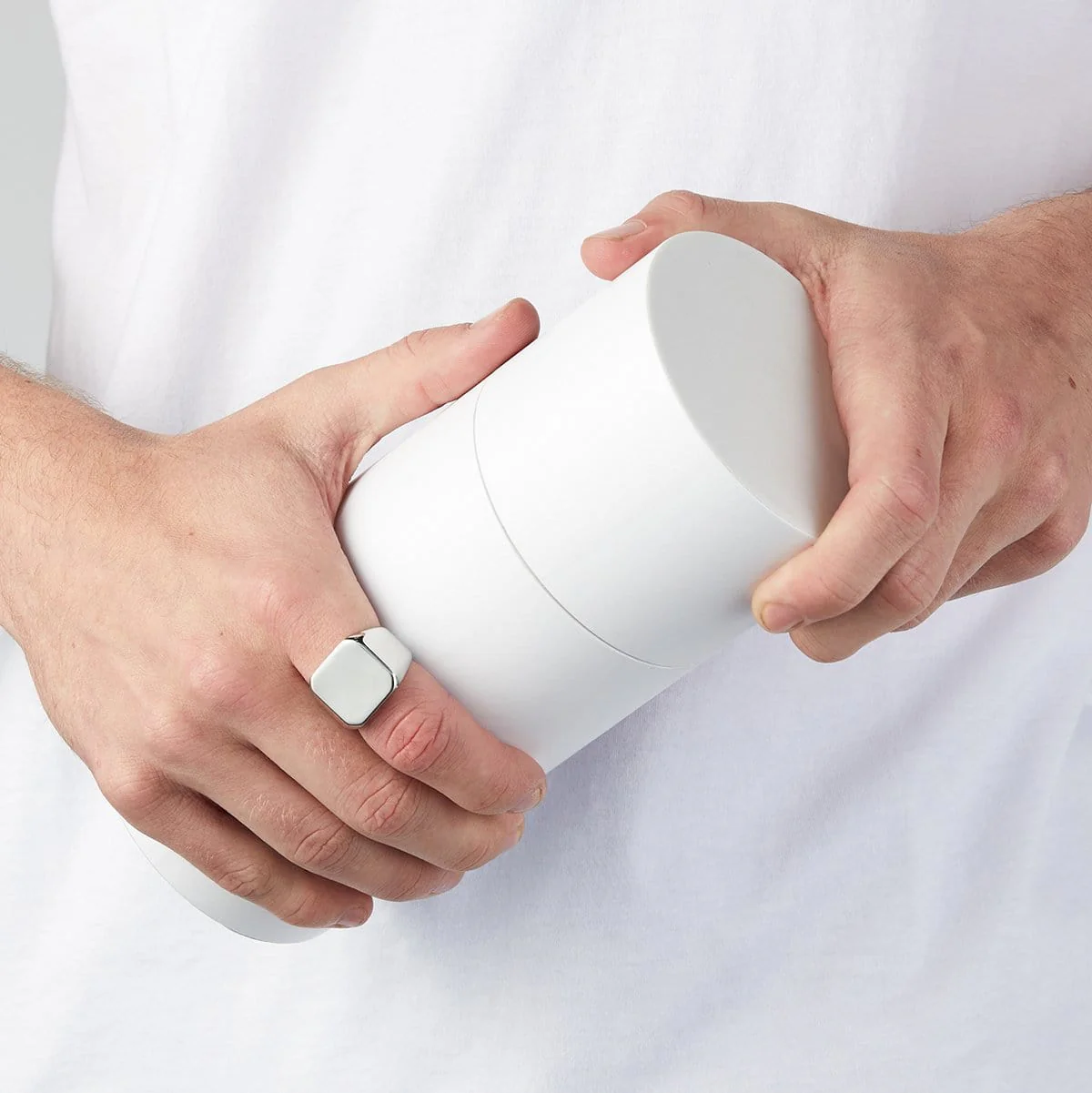 Men’s Silver Square Signet Ring - Image 3