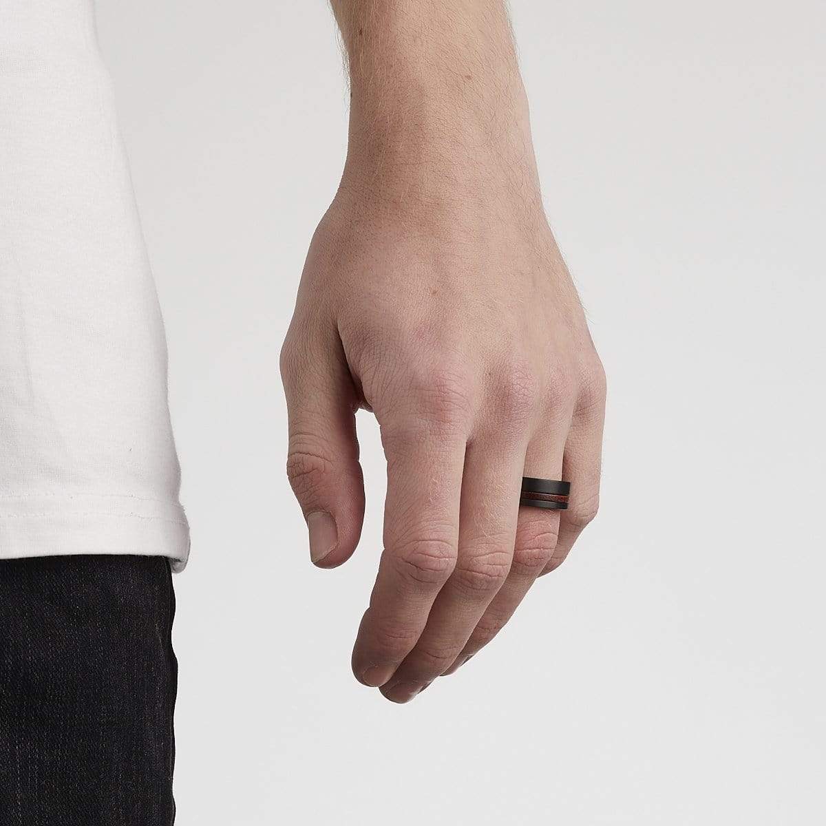 Men’s Tungsten Ring with Wood Accent - Image 3