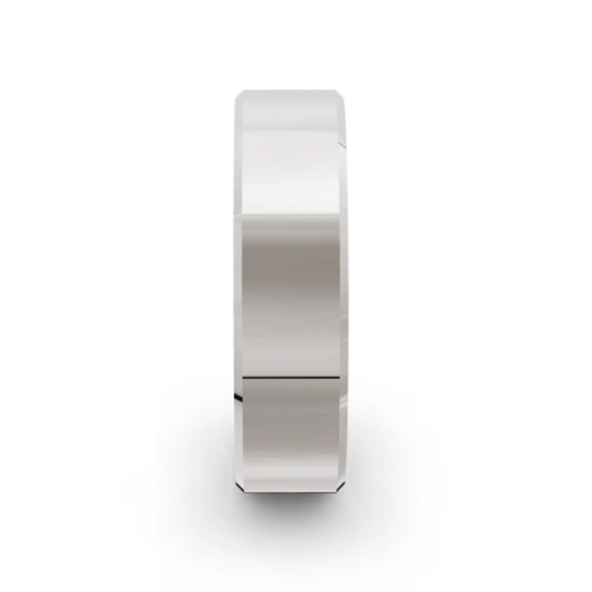 Men's Beveled White Gold Ring - Image 2