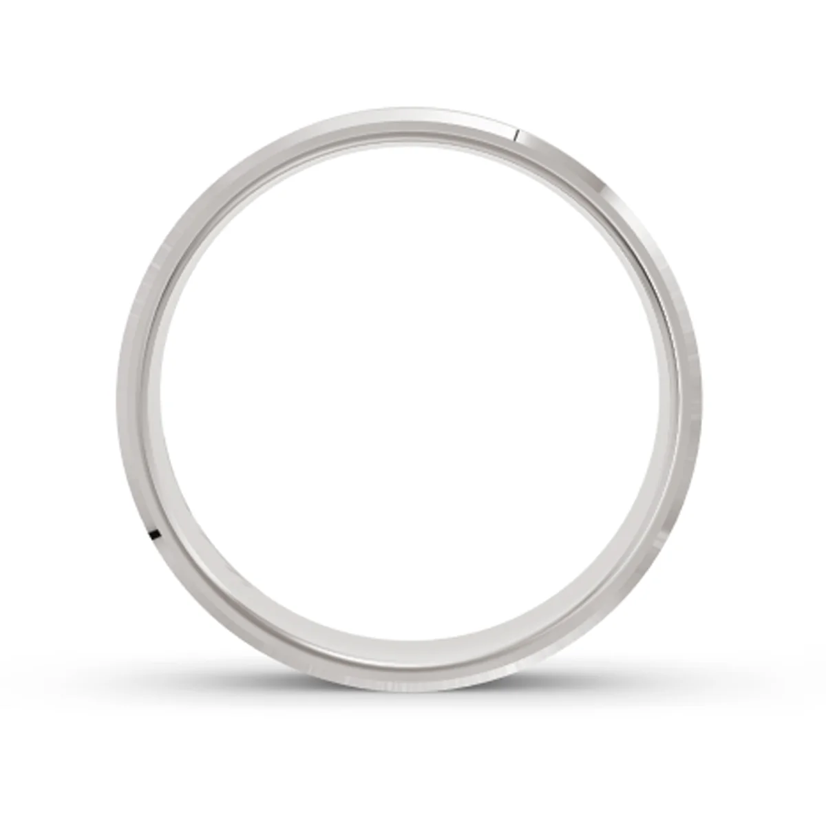 Men's Beveled White Gold Ring - Image 3