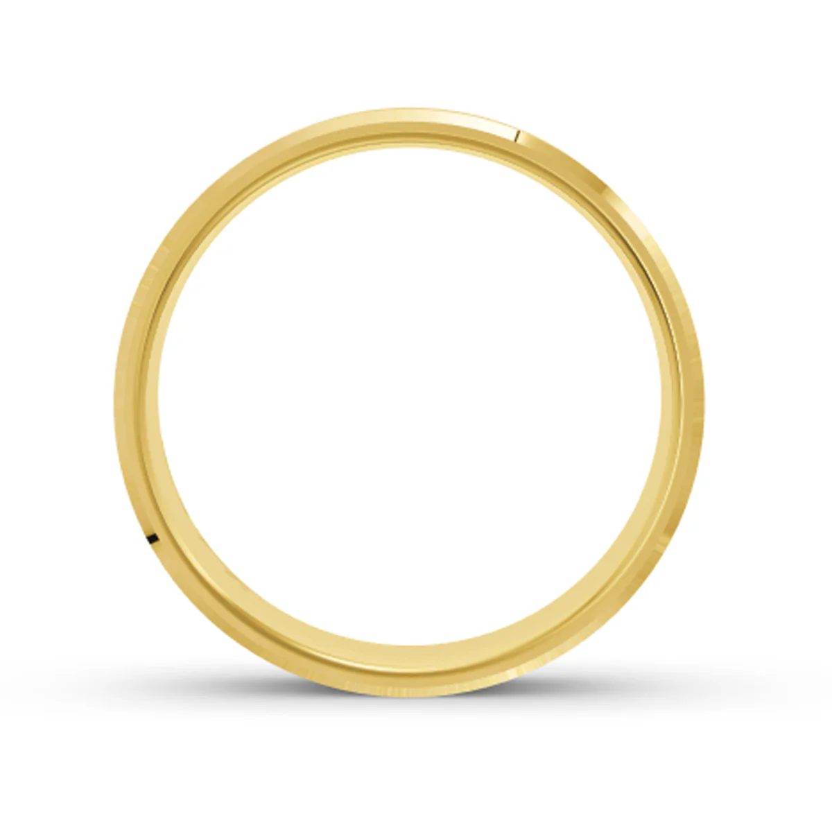 Men's Beveled Yellow Gold Ring - Image 3