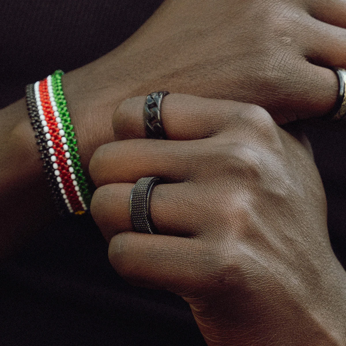Men's Black Chain Link Ring - Image 3