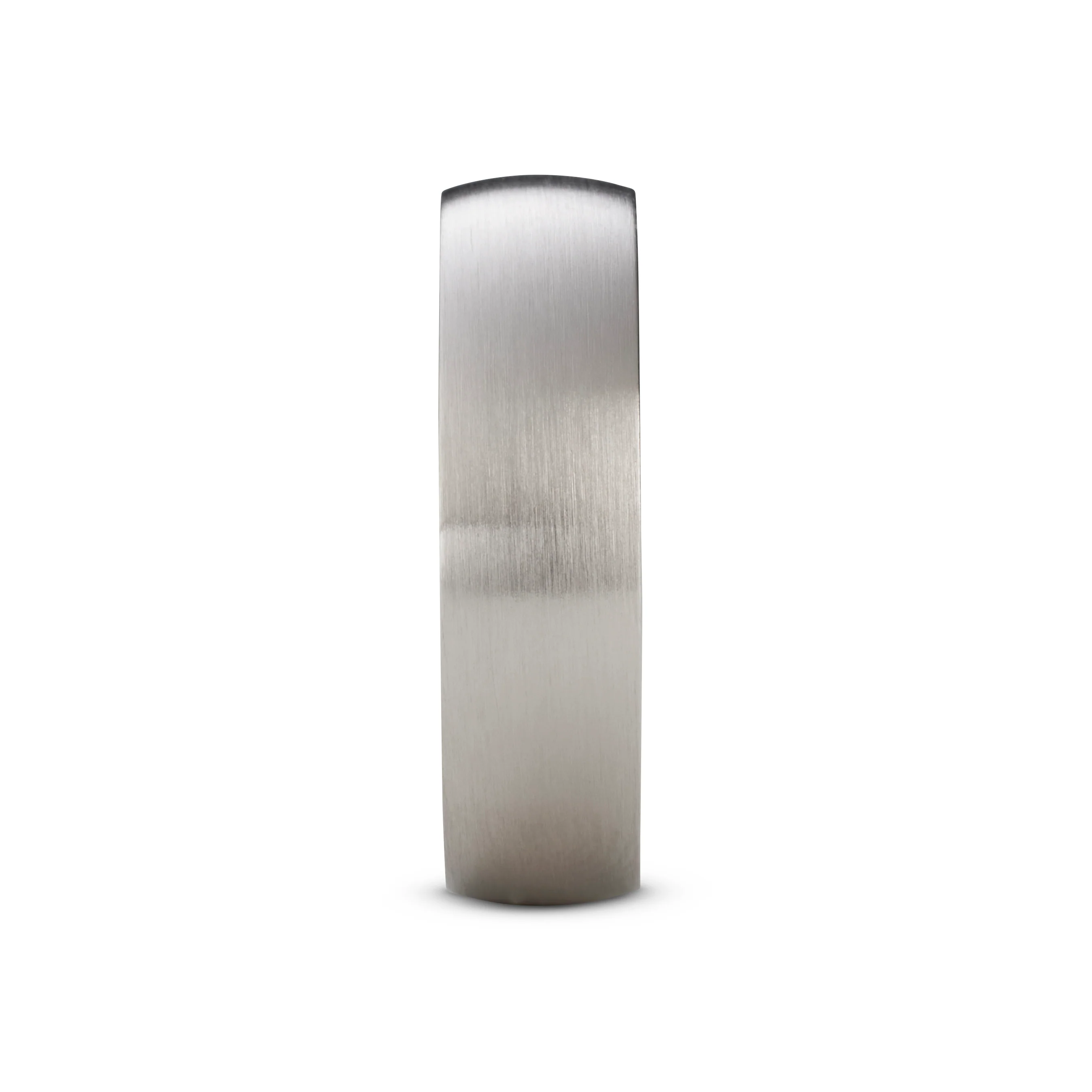 Men's Brushed Dome White Gold Ring - Image 4