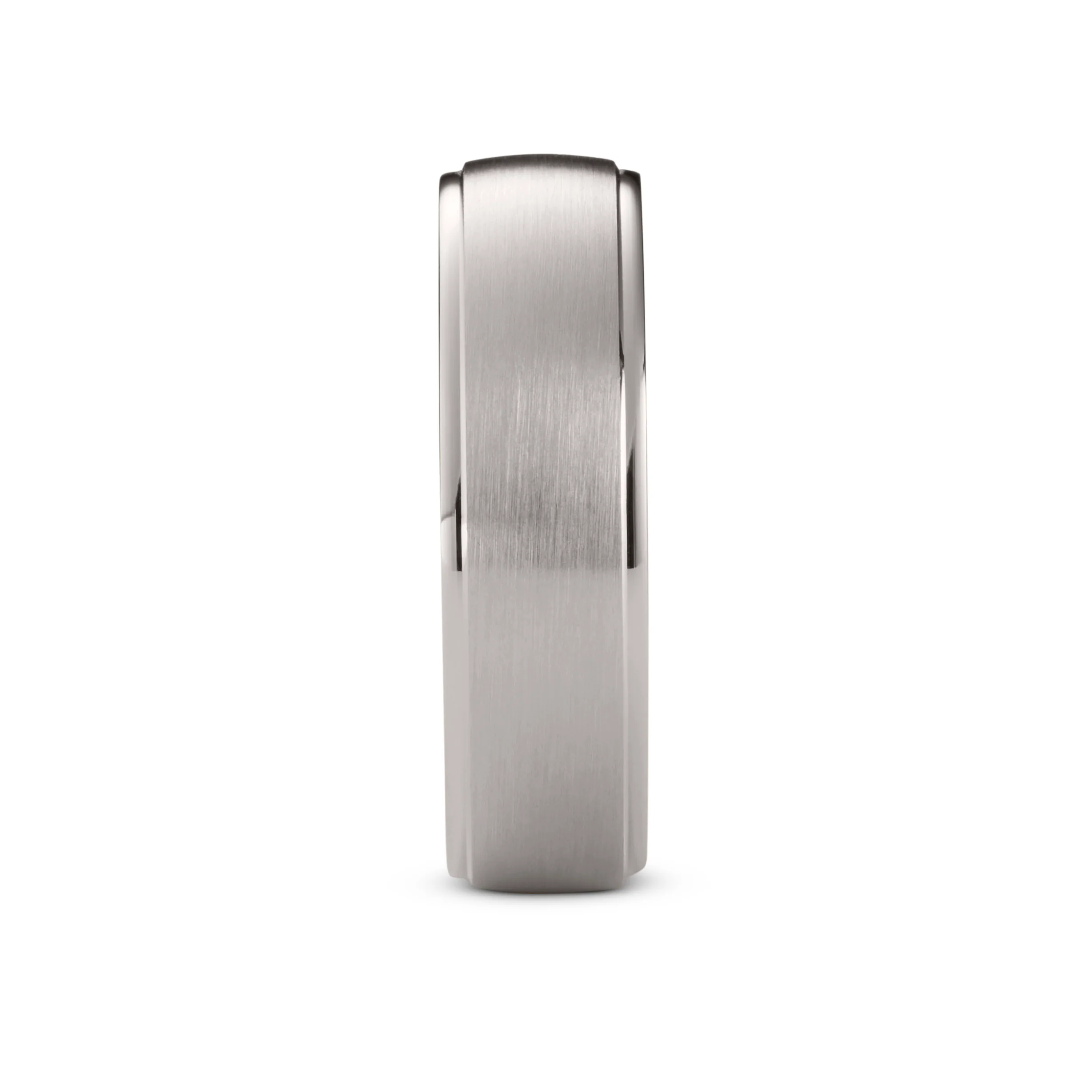 Men's Brushed White Gold Ring - Image 3