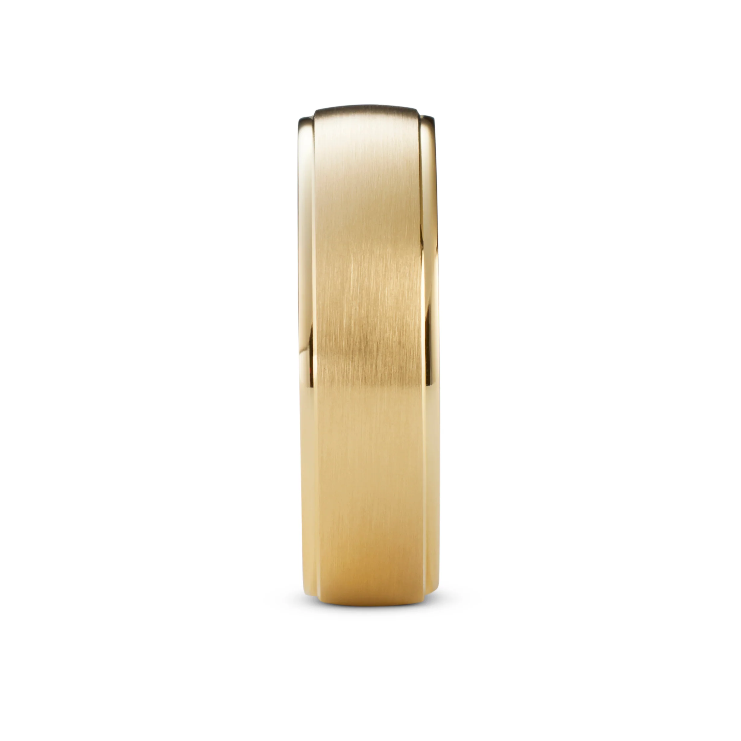 Men's Brushed Yellow Gold Ring - Image 3