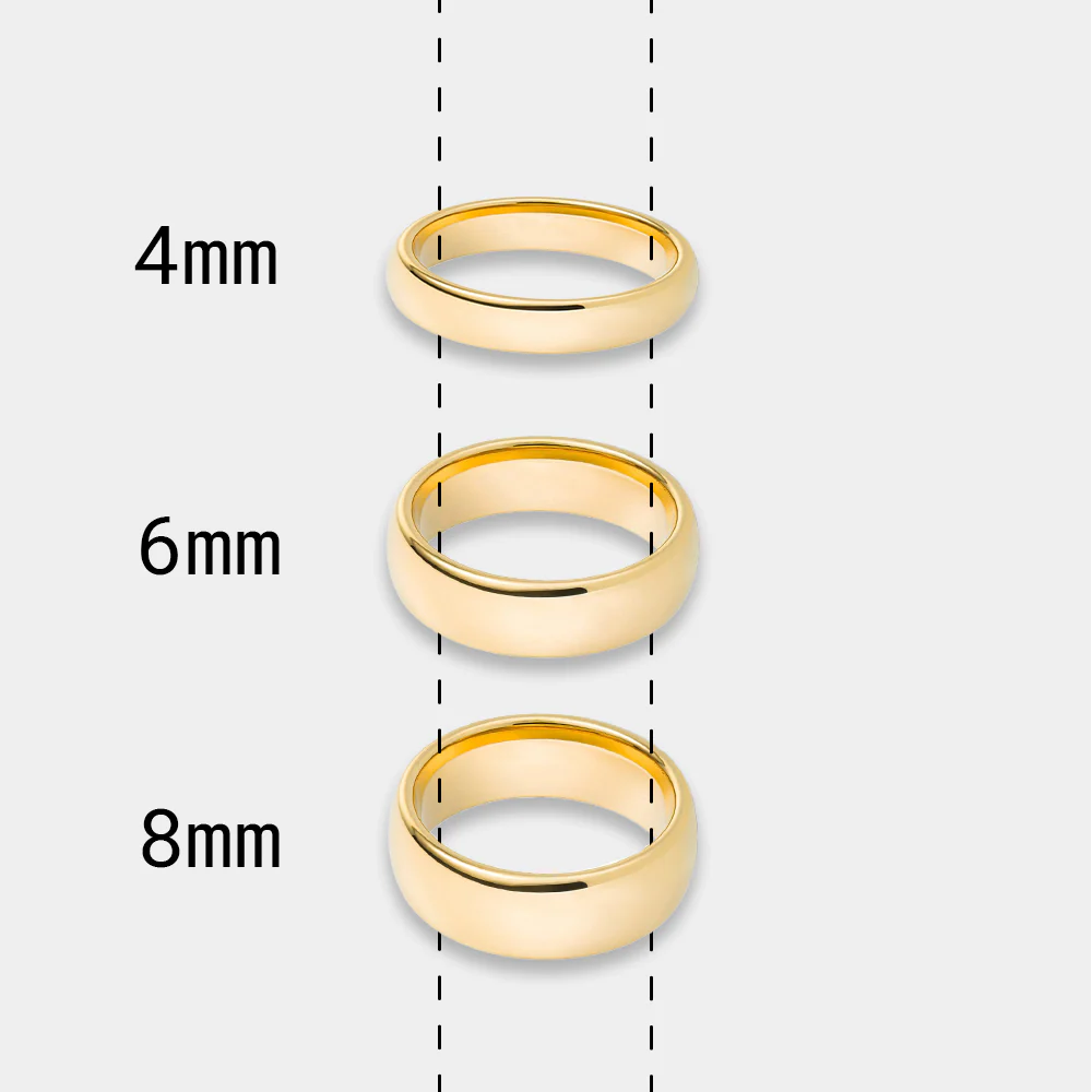 Men's Classic Gold Tungsten Ring - Image 5