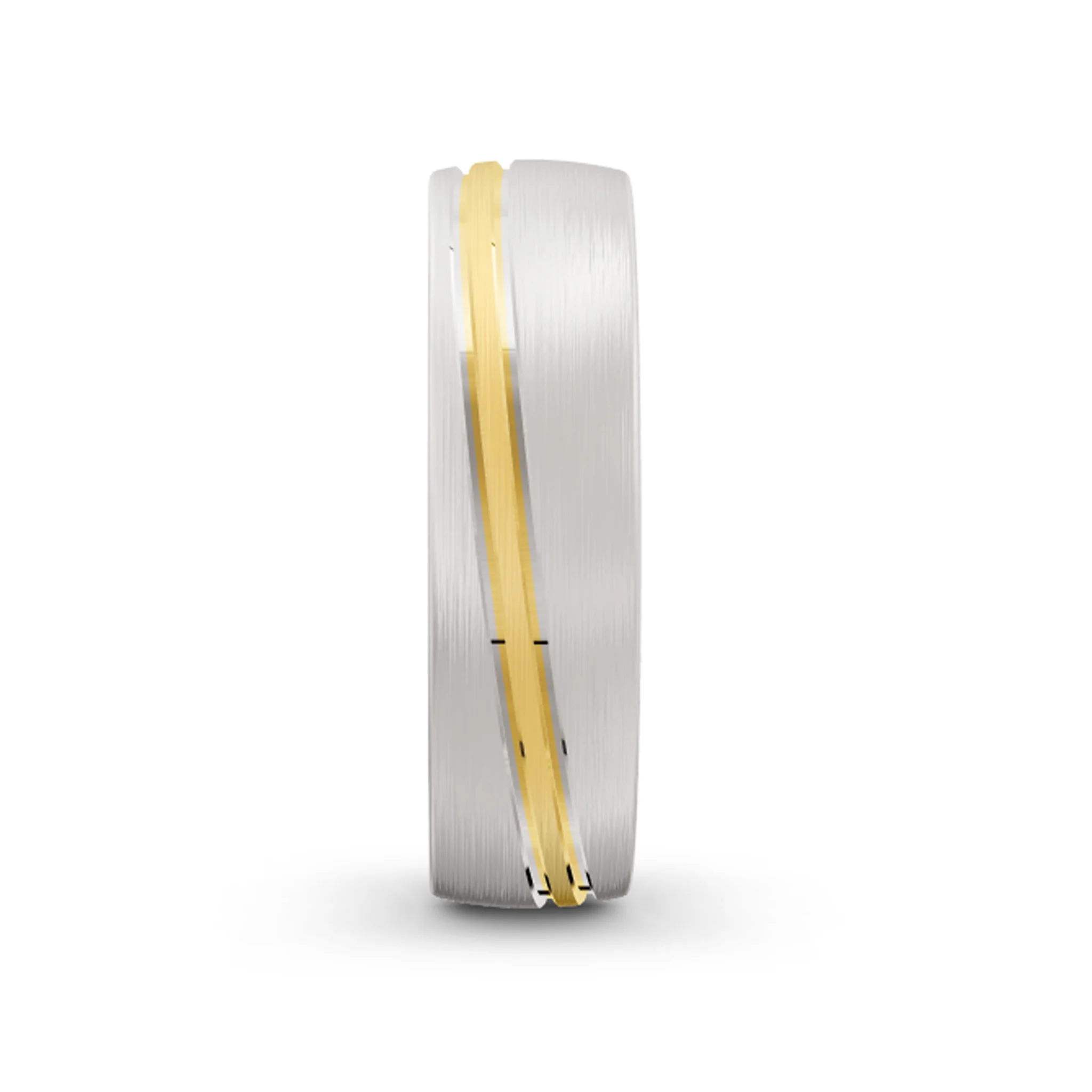 Men's Curved Channel Gold Ring - Image 4