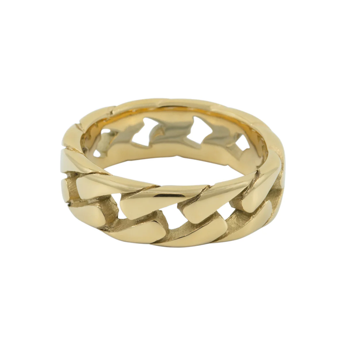 Men's Gold Chain Link Ring - Image 3