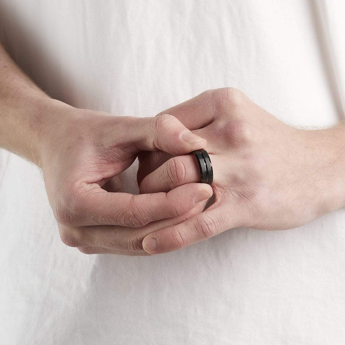 Men's Groove Tungsten Ring - Image 4