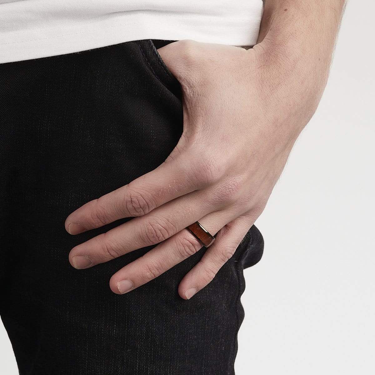 Men's Polished Wood Ring - Image 4