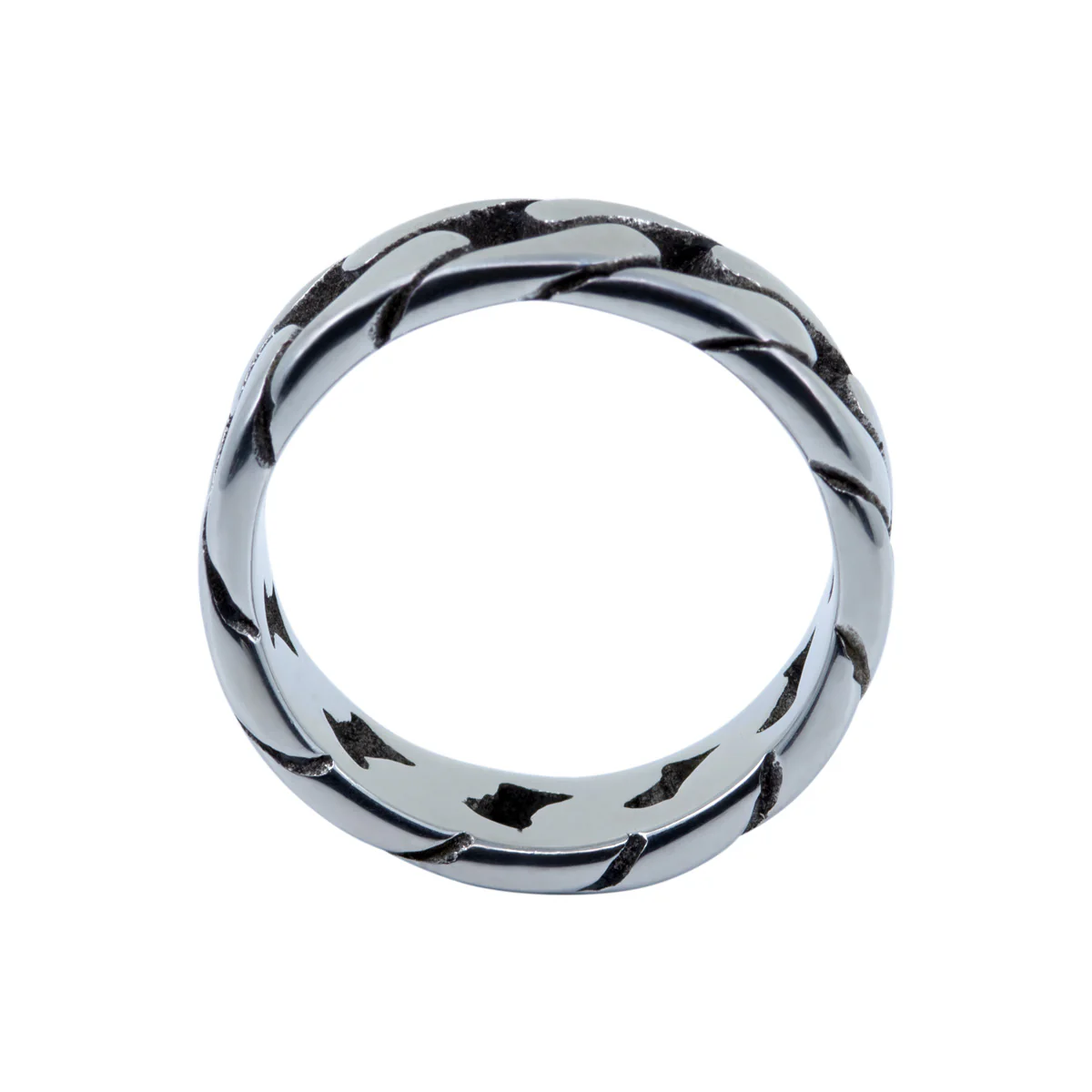 Men's Silver Chain Link Ring - Image 3