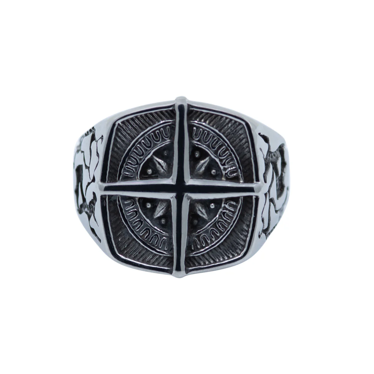 Men's Square Compass Signet Ring - Image 3