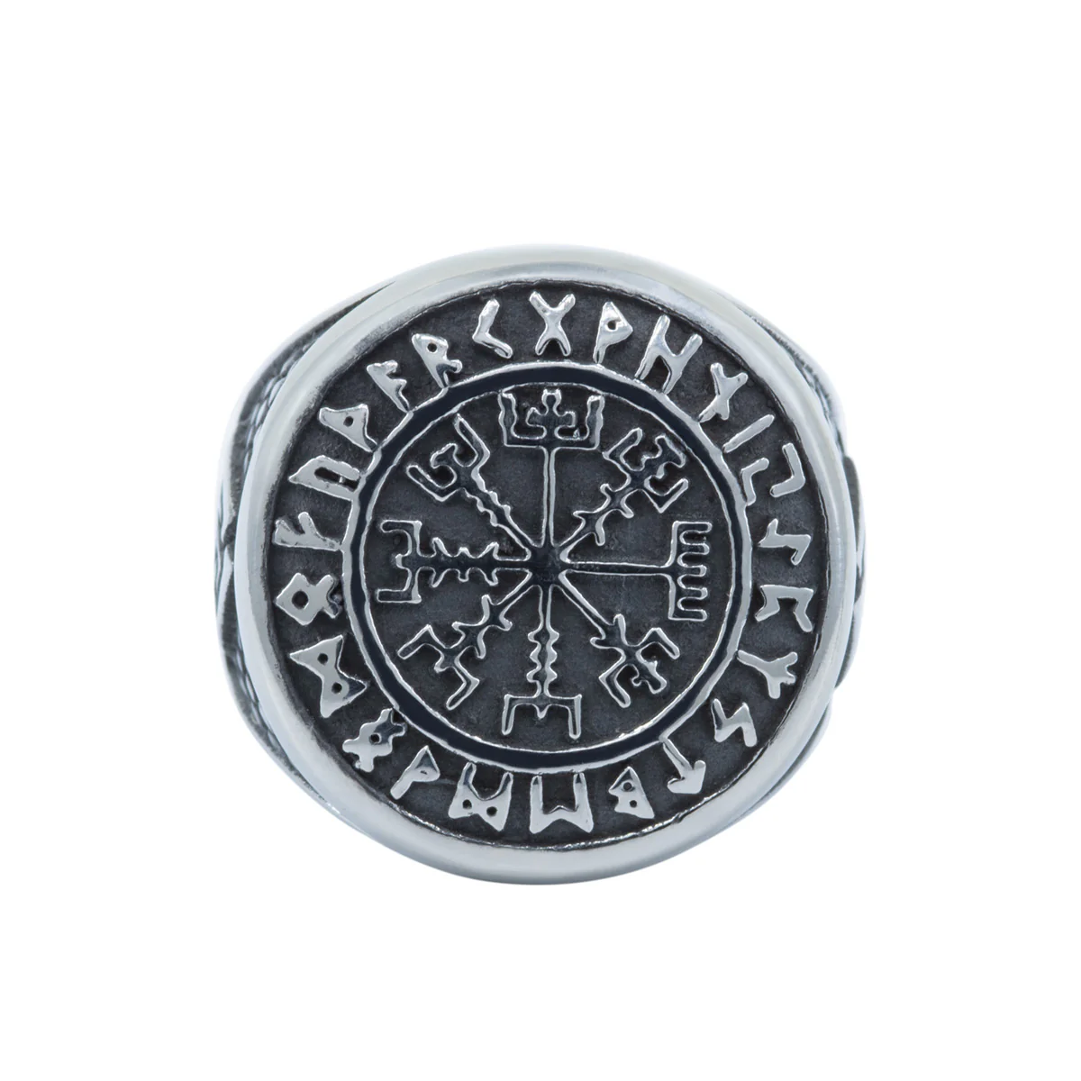 Men's Vegvisir Compass Signet Ring - Image 3