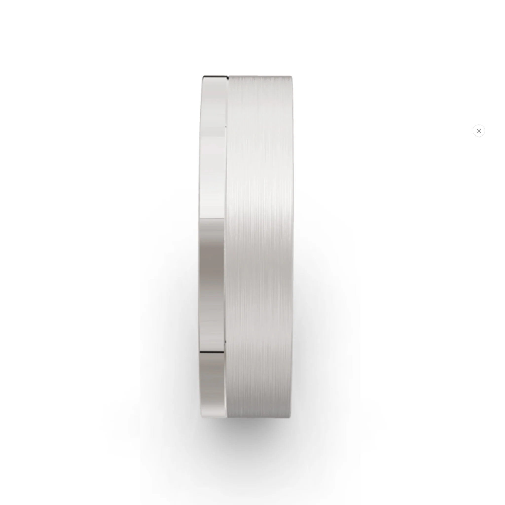 Men's White Gold Single Polished Edge Ring - Image 2