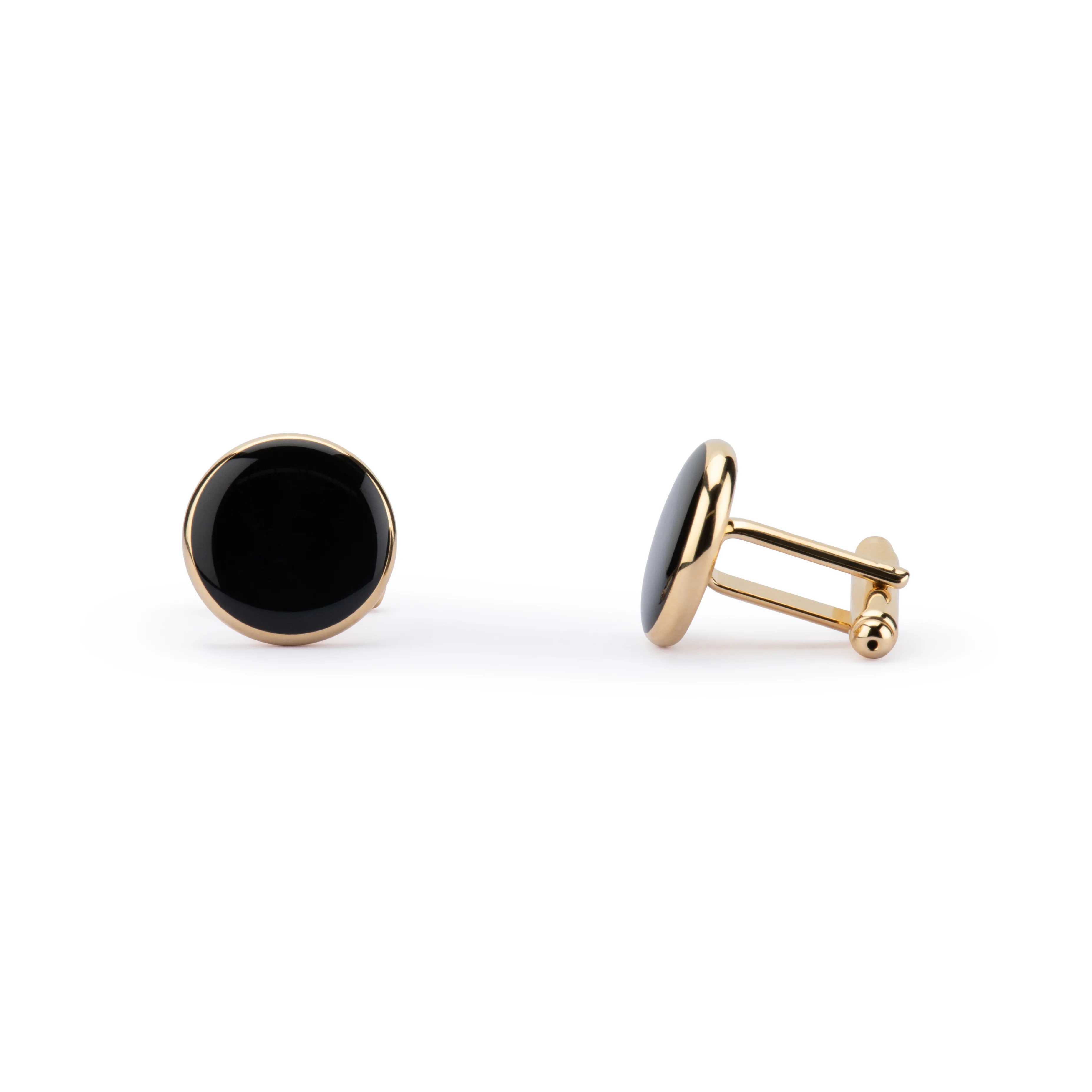 Obsidian Black Round Cufflinks - Image 3