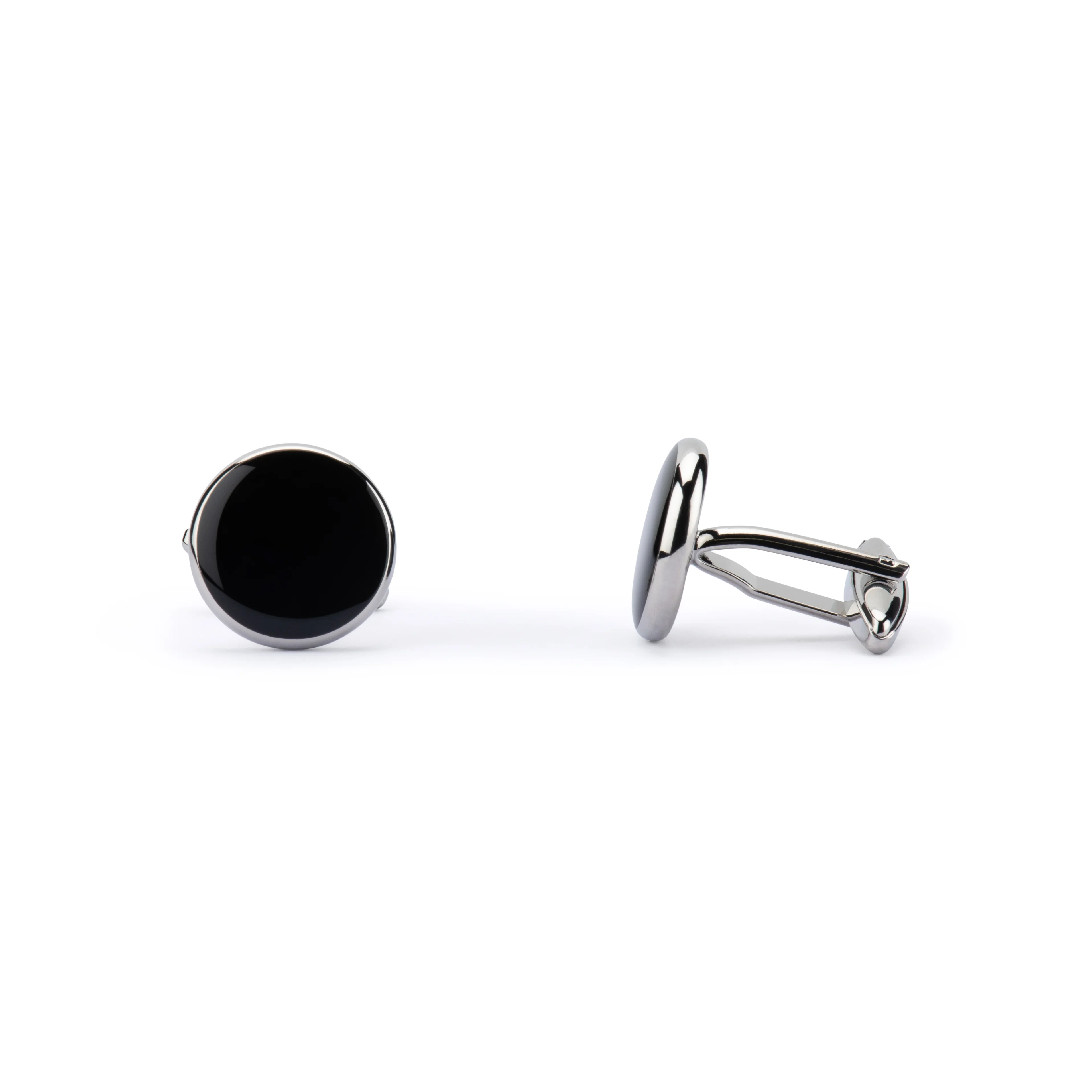 Obsidian Black Round Cufflinks - Image 4