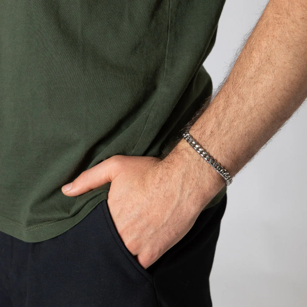 Silver Cuban Chain Bracelet - Image 6