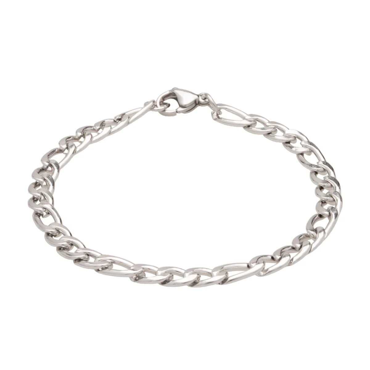 Silver Figaro Chain Bracelet - Image 3