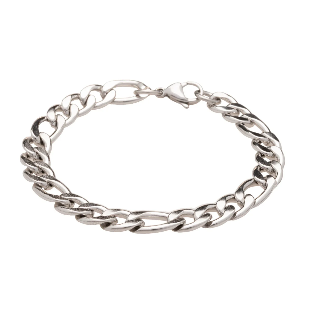 Silver Figaro Chain Bracelet - Image 4