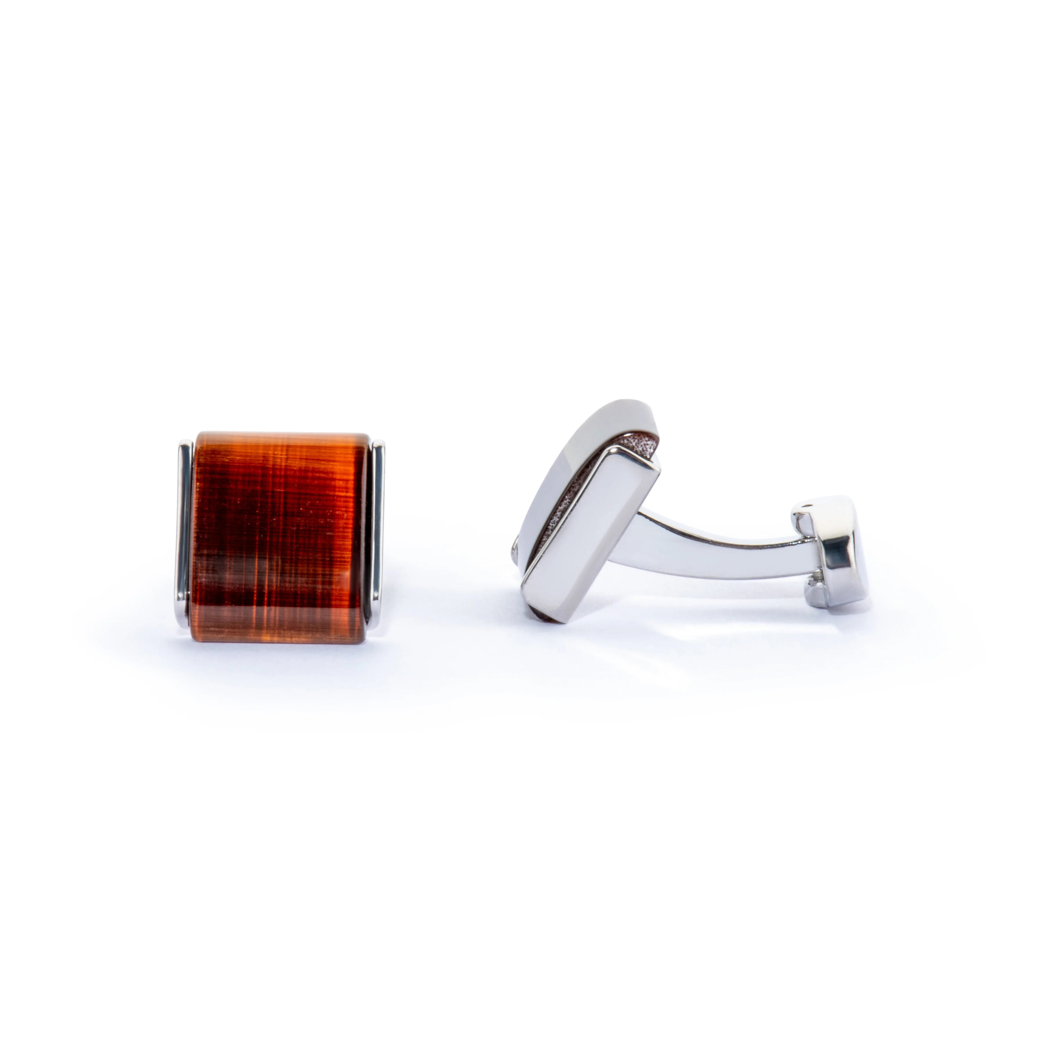 Square Tiger Eye Cufflinks - Image 2