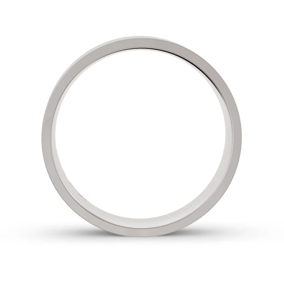 Women's Classic Flat White Gold Ring - Image 3